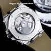 HBF 26420メンズウォッチCal.4401フライバッククロノグラフムーブメントセラミックベゼルメガタピッサリーダイヤルサファイアクリスタルデザイナー腕時計ライトブラウンラバーストラップ
