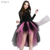 Lager regnbåge höga låga kjolar slips färgt tyll tutu kjol rörelse petticoat clubwear fancy dance carnival klänning cpa5600