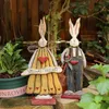 Statue de lapin en bois, ornement de pâques, décor de ferme rustique, K0AA 240119