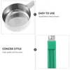 Spoons Angoily Portion Control Ladle Spoon Mätning av 4 oz rostfritt stål (grönt handtag)