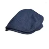 Berets Summer Spring Cotton Sboy Cap Breathable Beret Men's Women's Literary Retro Hat England Hats Male 59