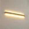 Wall Lamp Solid Wood Modern Simple LED Log Strip Living Room Decor TV Background Bathroom Mirror Bedside Light