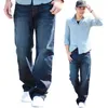 Jeans pour hommes coton hommes solide rétro mode décontracté lâche mâle droit doux respirant confortable marque pantalon grande taille 48