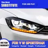 Accessoires de voiture DRL feux de jour Streamer clignotant indicateur pour Volkswagen Golf Sportsvan phare LED assemblage 16-20