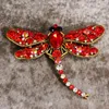 Broscher vintage design shinny crystal strass dragonfly för kvinnor klär halsduk brosch stift smycken tillbehör gåva insekt