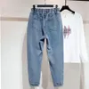 Мешковатые прямые джинсы до щиколотки с высокой талией, женские брюки-шаровары больших размеров 5xl, эластичные брюки, повседневные свободные Vaqueros 240123