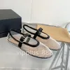 High-End-Nischen-Ballerinas mit einzeiliger Schnalle aus Ala-Mesh. Damen-Flats, hohle Mary-Jane-Einzelschuh-Fischnetzschuhe