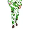 Pantalons pour hommes Costume de la Saint-Patrick pour hommes Style festif Pantalon à quatre feuilles imprimé sur toute la longueur Vêtements pour hommes surdimensionnés décontractés