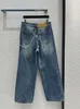 Designer Jeans 2024 Nuova Primavera Estate Moda con pannelli Pantaloni dritti Marca Stesso stile Pantaloni Abbigliamento donna di lusso 0126-5