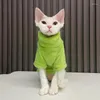 Cat Costumes Sphynx Hairless Clothes Solid Soft Faux Fur Sweater Outfit Autumn Winter Fashion Turtleneck Clothe Kitten Apparel