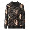 Męskie swetry Lekkie luksusowe aksamitne dzianiny pullover 2023 Winter O-Neck Hafder Druk Koreański projektant Koreański designer ciepły sweter Męskie Ubranie T240126