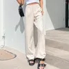 Women's Pants 2024 Summer High Waist Wide Beige Casual Long Temperament Thin Loose Solid Color Suit Leg Fashion Trousers