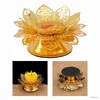 2st Candle Holders Traditionell kinesisk stil Lotus Flower Candlestick Portable Alloy Creative Candle Holder For Tabletop Office Parlor Restaurant