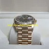 STORE361 NEW ARCED Watches Top High Quality Automatic Mens Watches New Day Date 228238 40mm 18K Yellow Gold Black Diagonal Motiv 279w