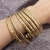 Dubai 24k cor pulseiras para mulheres banhado a ouro indiano africano duro pulseiras charme casamento etíope árabe mão jóias luxo 240122