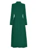 Manteau Designer Dames Printemps Haute Qualité Mode Fête Vert Slim Fit Plissé Casual Vintage Bureau Joli Pardessus À Manches Longues
