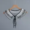 Strikjes Koreaanse strikken revers nep kraag sjaal voor vrouwen half shirt afneembare sjaal ketting blouse vals