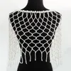 Mesh Beaded Body Chain Pearls Shoulder Jacket Wedding Accessories Body Jewelry for Party Evening Bridesmaid Dress