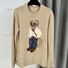 ralphs RL bear sweater ralphs mens rl sweater laurens women womens autumn men's designer sweaters po sweater cartoon bear embroidery knitted pullover 680