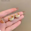 Stud 2023 New Unique Design Pearl Basket Gold Color Earrings for Women Fashion Trend Personality Elegant Temperament Girls Jewelry Q240125