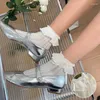 Kadın Çoraplar Kadın Çiçek Dantel Ayak Bileği Fırfır Trim Orta Tüp Çorapları Bowknot Kısa Nefes Alabilir F3MD