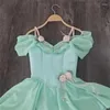 Stage Wear Professional High Quality Kids Girls Modern Ballet Performance Mint Green Chiffon Cupid Lyrical Dance Dress Costumes