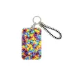 Nyckelringar Färgglada blommor Fashion Lanyard ID Badge Holder Bus Pass Case Cover Slip Bank Strap Card