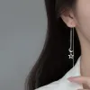 Mode koreanische Ohrringe für Frauen Kette Ohr Linie Quaste Drop 14k Gold Ohrringe Retro Silber Farbe Hängende Ohrringe trend Schmuck