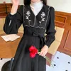 Casual Dresses One-Piece Dress French Rose Embroidery V-neck Blazer Women Slim Elegant Party 2024 Korean Fashion Clothing