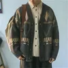 Chandails tricotés pour hommes graphique homme vêtements japonais rétro manteau Cardigan veste col en V Argyle grande taille coton hiver X S 240124