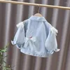 Vestes enfants filles veste en jean 2024 printemps et automne enfants haut bébé jean décontracté manteau