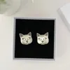 Charm 2022ar European and American Fashion Jewelry Sier Metal Cat Heart Cilp Earrings for Women for Birthday Gift