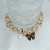Link bransoletki biżuteria kolczyka kolorowy motyl złota bransoletka retro hip-hop ins nisza design żeński słodki i fajny styl