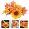 Decorative Flowers Maple Wreath Fall Rings Autumn Artificial Party Ornament Harvest Festival Home Door Hanging Holders