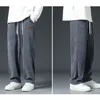 Мужские брюки с регулируемой талией, флисовые утолщенные плюшевые широкие спортивные штаны с талией и шнурком на осень