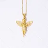 Yu Ying Rts Angel Pendant Plated 18k Yellow Gold with White Moissanite Diamond Silver 925 Pendant for Hip Hop