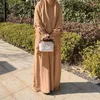 Abbigliamento etnico Jilbab 2 pezzi Khimar Abaya Set abito lungo in crepe increspato con sciarpa Hijab Islam Jilbab per le donne Ramadan Preghiera musulmana