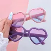 Sunglasses Boys Girls Candy Color Heart-Shaped Crystal Toddler Glasses Heart Kids