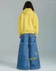 Мужские джинсы JNCO Мужчины Y2K Высокое качество с вышитыми узорами Мешковатые хип-хоп Винтаж 2000-х годов Женская уличная одежда с талией