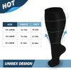 Спортивные носки 4XL Увеличенные компрессионные носки для мужчин с черным цветом Варикозное расширение вен Диабет Спорт на открытом воздухе Носки для бега для женщин Оптовая YQ240126