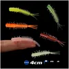 خطافات الصيد Sile Worm Lure 4cm 04g المطاط الاصطناعي الطعوم الأرضية مرنة السحر Pesca Jig Trout Bait 220818 Drop Delivery S OTDK7