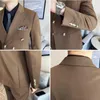 Men's Suits Blazers (Jackets+Vest+Pants) Men's Double-breasted Suits/Korean Style Groom's Wedding Dress 3-piece Set/Man Luxury Blazers Trousers 4XL