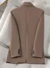 Abiti da donna Cappotto blazer casual coreano per donna Manica lunga Giacca da ufficio moda Bottone tascabile Versatile 2024 Cappotti primavera estate