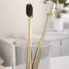 Toothbrush 2/1Pc Luxury Soft Toothbrush Men Women Adult Tooth Brush Electroplate Gold Color Dental Brushes Toothbrushes Teeth Cleaning Care