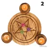 2st Candle Holders Träljusstake Pentagram Ljusstake Ritual Wax Table Energy Ornament Tarot Supplies For Home Decor