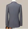 Mäns kostymer Blazers 2023 NYA (BLAZER TROUSSERS) Herrarna Gentleman Fashion Business Solid Color Real Ull italiensk stil Bröllopsarbeten 2 -stycken Set