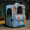 Trasportino grande zaino per animali traspirante borsa da viaggio per gattini borsa portatile di grande capacità borsa da trasporto per cuccioli gabbia per cani di lusso per gatti