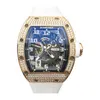 يشاهد Richardmill التلقائي كرونوغرافيا Ristwatches Swiss Made RM030 Men's Watch 18K Rose Gold مع Diamond Set Date 40.7x49.5mm ساعة ميكانيكية أوتوماتيكية 3L9K