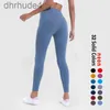 Lycra Fabric Solid Color Women Yoga Pants High Waist Sports Gym Wear Leggings Elastic Fitness Lady Outdoor Trousers 305N