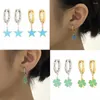 Boucles d'oreilles créoles couleur pour femmes, en acier inoxydable, breloques, étoile, lune, cœur, pendentif, bijoux, cadeau, vente en gros